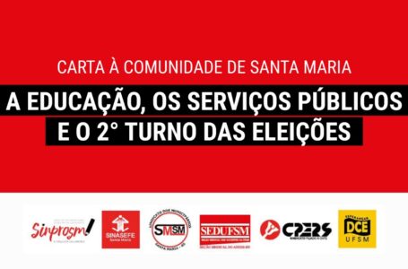 Entidades de Santa Maria lançam carta contra a reeleição de Bolsonaro