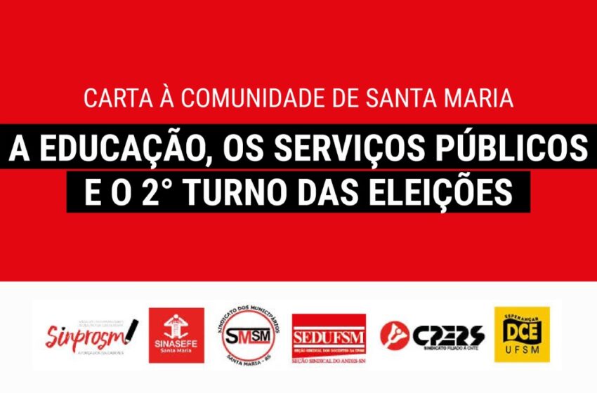  Entidades de Santa Maria lançam carta contra a reeleição de Bolsonaro