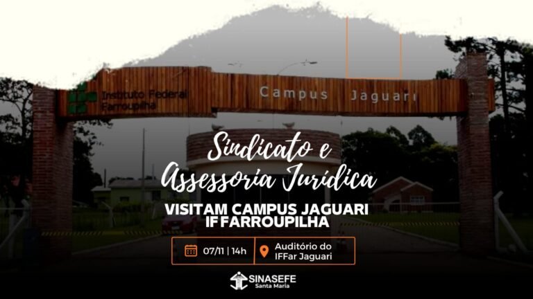 Direção sindical e assessoria jurídica visitarão o IFFar, campus Jaguari