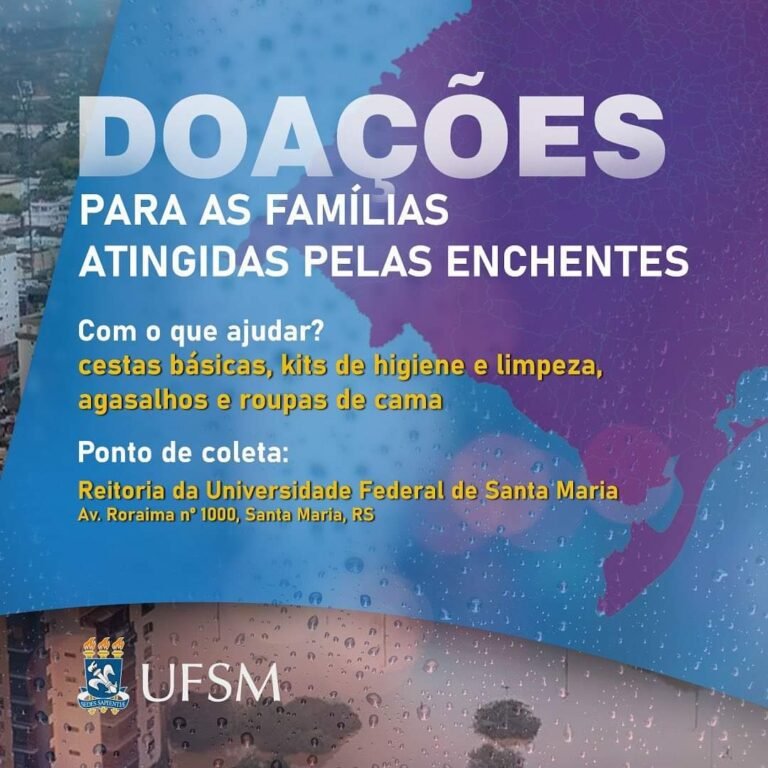 UFSM recolhe doações para as vítimas das enchentes no RS