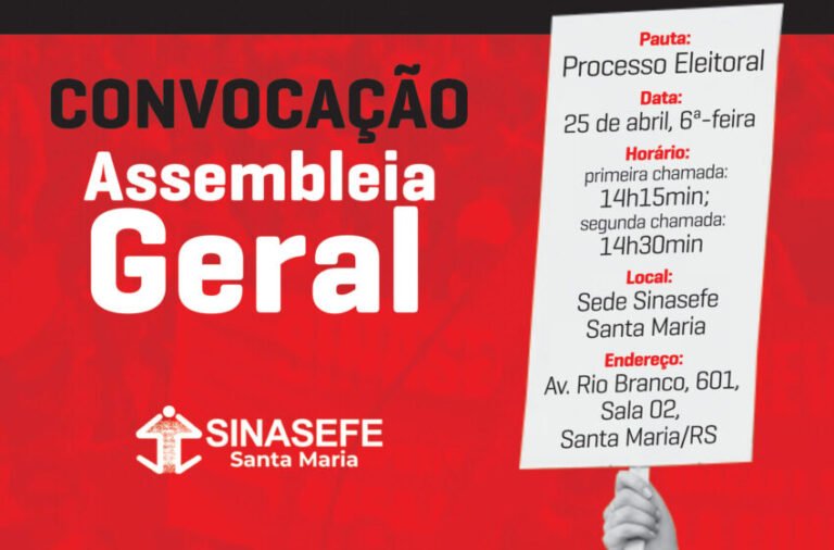 Sinasefe convoca assembleia para debater eleição no sindicato